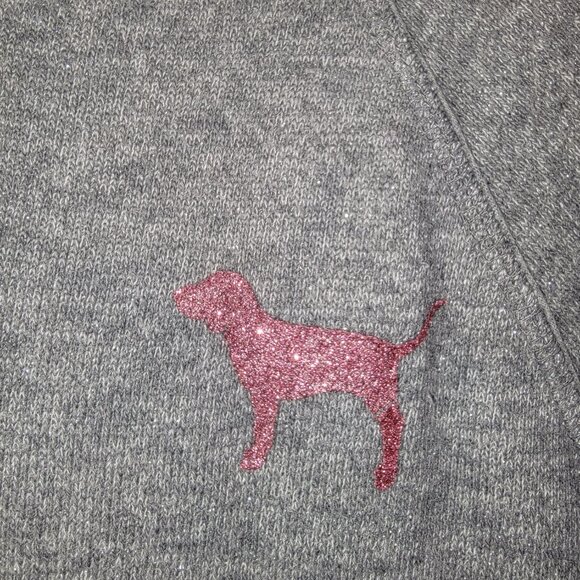 π HTF PINK VICTORIAS SECRET BLING SHIMMER GLITTER HOODIE - Picture 3 of 6
